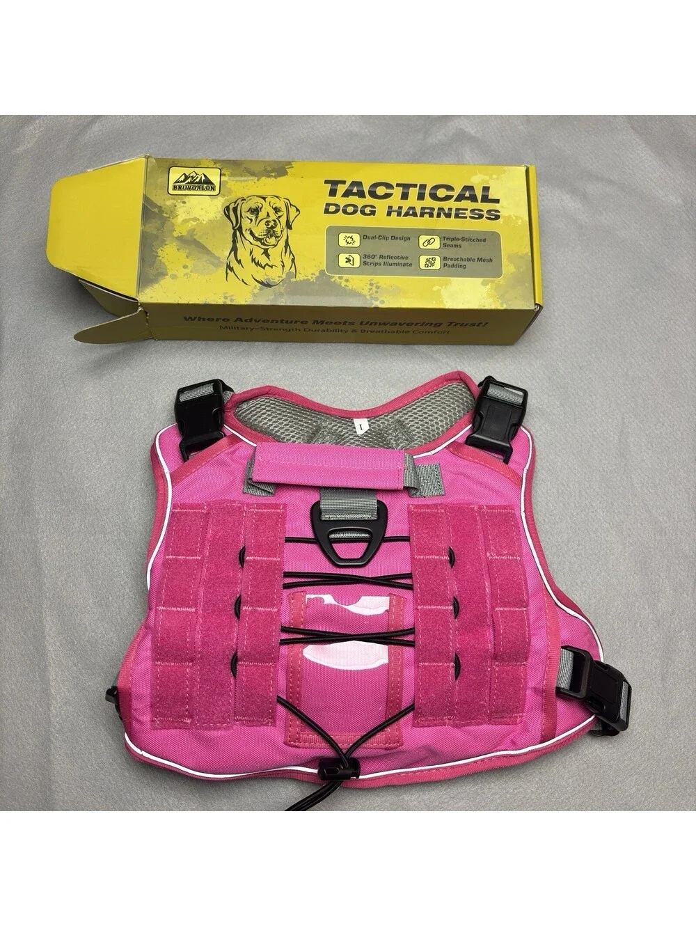 Tactical Dog Harness Vest Large Pink